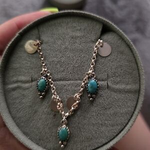 Turquoise and Silver Pendant Necklace